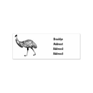 Carimbo De Borracha Ilustração de desenho animado de aves da Emu