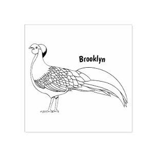 Carimbo De Borracha Ilustração de desenho animado de aves faisão prate