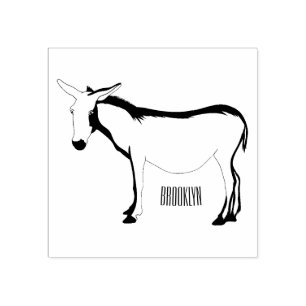 Carimbo De Borracha Ilustração de desenho animado de burro 