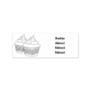 Carimbo De Borracha ilustração de desenho animado de cupcake