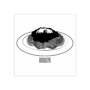 Carimbo De Borracha Ilustração de desenho animado de espaguete