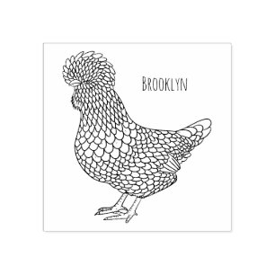 Carimbo De Borracha Ilustração de desenho animado de frango polado Cha