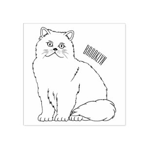 Carimbo De Borracha Ilustração de desenho animado de gato persa