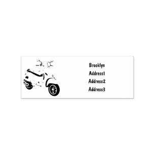Carimbo De Borracha Ilustração de desenho animado de motocicleta