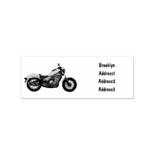 Carimbo De Borracha Ilustração de desenho animado de motociclo cruzado