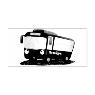 Carimbo De Borracha Ilustração de desenho animado de ônibus moderno