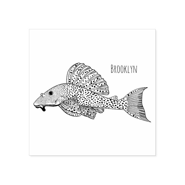 Carimbo De Borracha Ilustração de desenho animado de peixe-palco (Impressão)