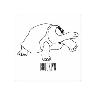 Carimbo De Borracha Ilustração de desenho animado de tartaruga de Galá