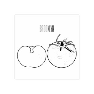 Carimbo De Borracha Ilustração de desenho animado de tomate