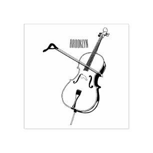 Carimbo De Borracha ilustração de desenho animado de violoncelo