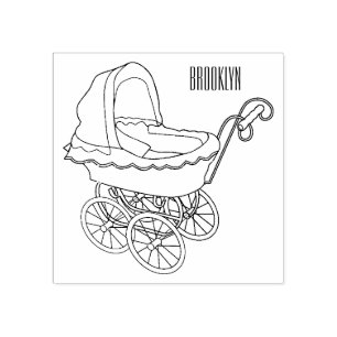 Carimbo De Borracha Ilustração de desenho animado do stroller
