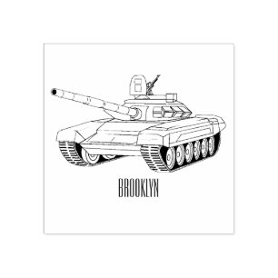 Carimbo De Borracha Ilustração de desenho animado do Tanque