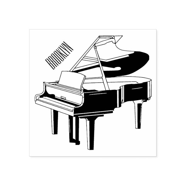 Carimbo De Borracha Ilustração de desenho animado Piano (Impressão)
