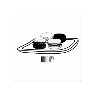 Carimbo De Borracha Ilustração de desenho de Macaron