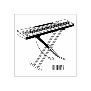 Carimbo De Borracha Ilustração de desenho de piano de teclado
