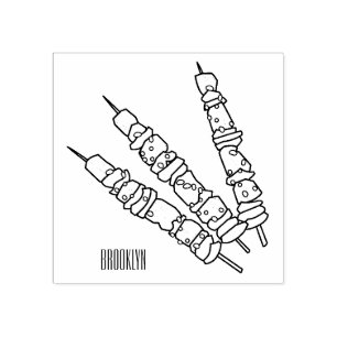 Carimbo De Borracha Ilustração de desenho do Kebab ou kabob