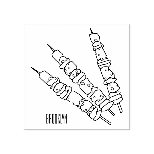 Carimbo De Borracha Ilustração de desenho do Kebab ou kabob (Impressão)