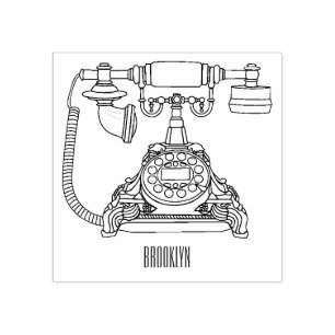 Carimbo De Borracha Ilustração de desenho telefônico