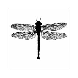 Carimbo De Borracha Ilustração de Dragonfly em Preto e Branco Vintage