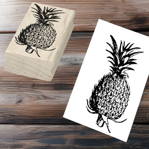 Carimbo De Borracha Ilustração de Frutas em Linha de Arte - Abacaxi