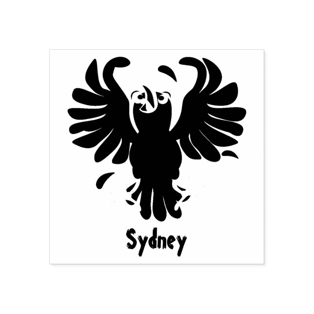 Carimbo De Borracha Imagem de desenho animado de corvo maluco (Impressão)