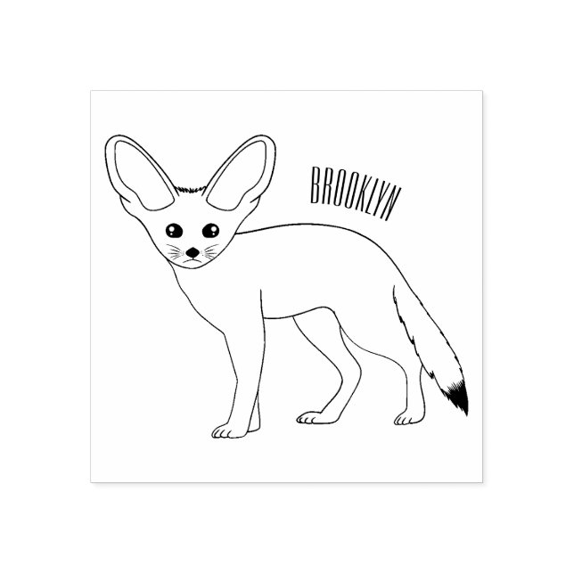 Carimbo De Borracha Imagem de desenho animado de fennec fox (Impressão)