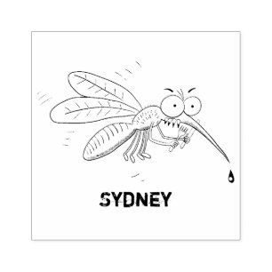 Carimbo De Borracha Imagem de desenho animado de insetos mosquitos eng