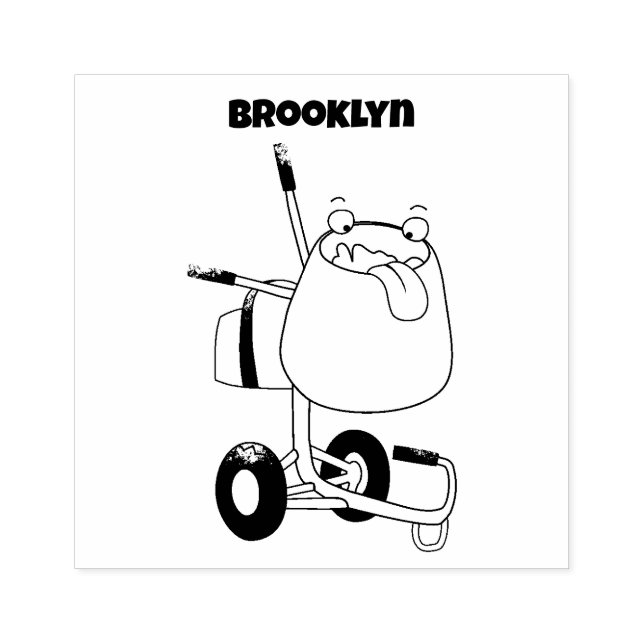 Carimbo De Borracha Imagem de desenho animado de misturador azul engra (Impressão)