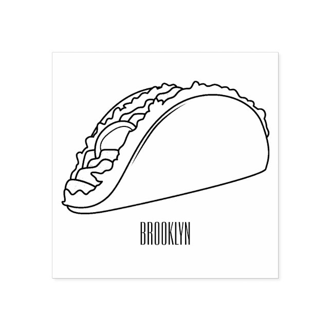 Carimbo De Borracha Imagem de desenho animado do Taco (Impressão)