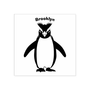 Carimbo De Borracha Imagem do desenho animado de pinguim macarrão-bran