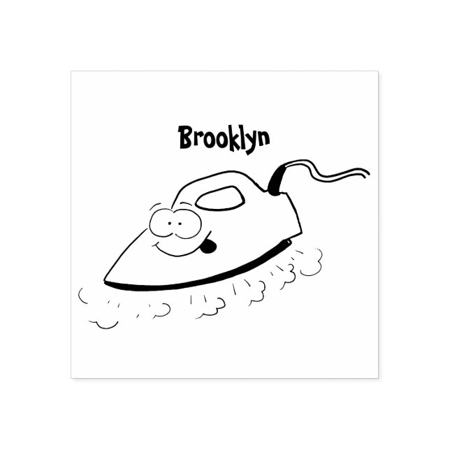 Carimbo De Borracha Imagem engraçada da lavanderia de ferro (Impressão)