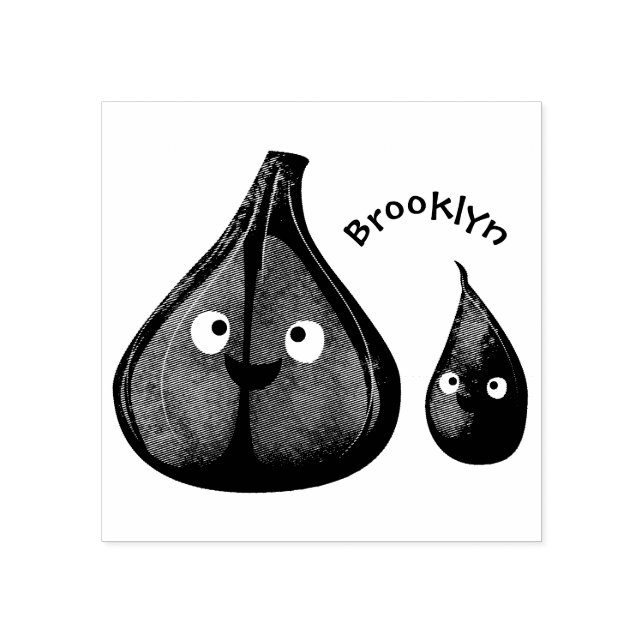 Carimbo De Borracha Imagem vegetal do desenho animado de alho cúprico (Impressão)