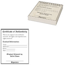 Impressão de Autenticação de Trabalho de arte pers