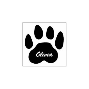 Carimbo De Borracha Impressão de Paw Personalizada Minimalista