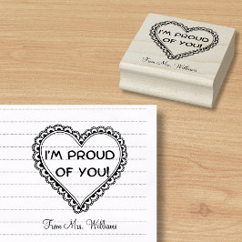 Carimbo De Borracha Incentivo, professor de forma cardíaca