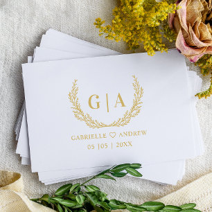 Carimbo De Borracha Iniciais de Casamento de Sucursais Mínimas Românti