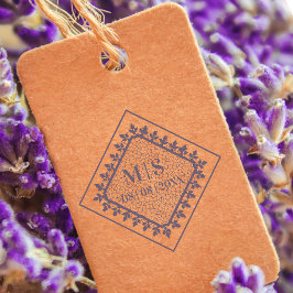 Carimbo De Borracha Iniciais De Casamento Lace Ornamental Sofisticado