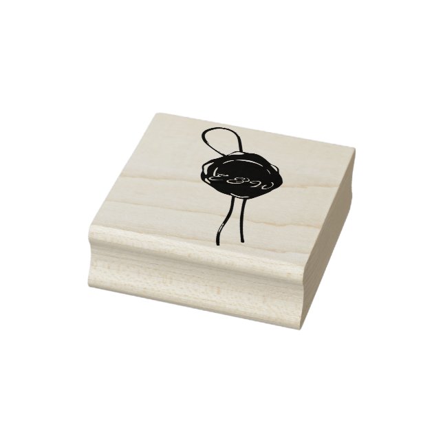 Carimbo De Borracha Iniciais de Casamento Renascentista Vermelho (Carimbo)