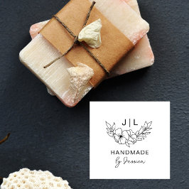 Carimbo De Borracha Iniciais de Nome Personalizado Falso Rustic Feitas