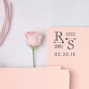 Carimbo De Borracha Iniciais feitas sob encomenda & nomes das setas