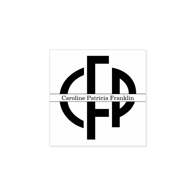 Carimbo De Borracha Iniciais Geométricos Clássicos Modernos Elegantes (Impressão)