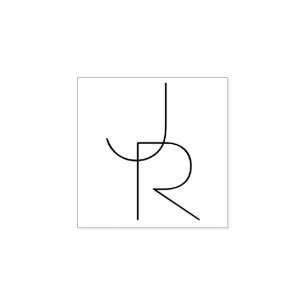 Carimbo De Borracha Iniciais Sobrepostos Modernos 2