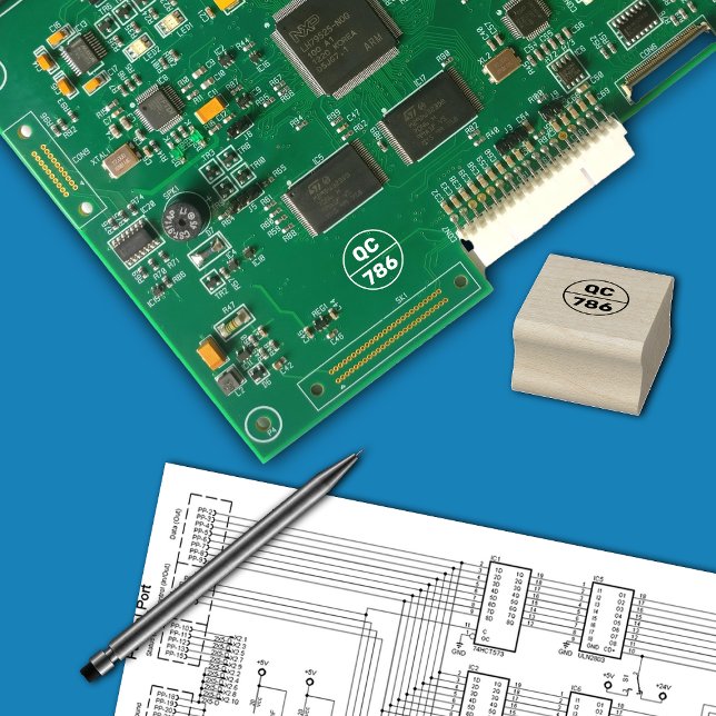 Carimbo De Borracha Inspetor de Controle de Qualidade Inspeção (Criador carregado)