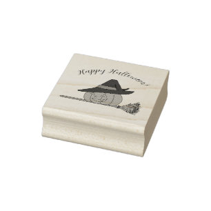 Carimbo De Borracha Jack-o-Lanturn Wood Art Stamp