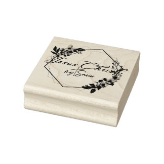 Carimbo De Borracha Jesus Cristo Meu Salvador, Fram, Folhagem |