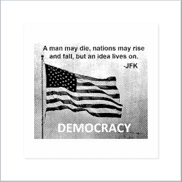 Carimbo De Borracha JFK Cotação Democracia Design de Bandeira American
