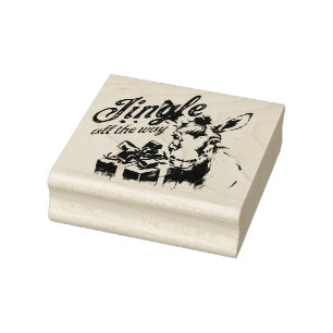 Carimbo De Borracha Jingle All Way Fazenda de Natal Donkey