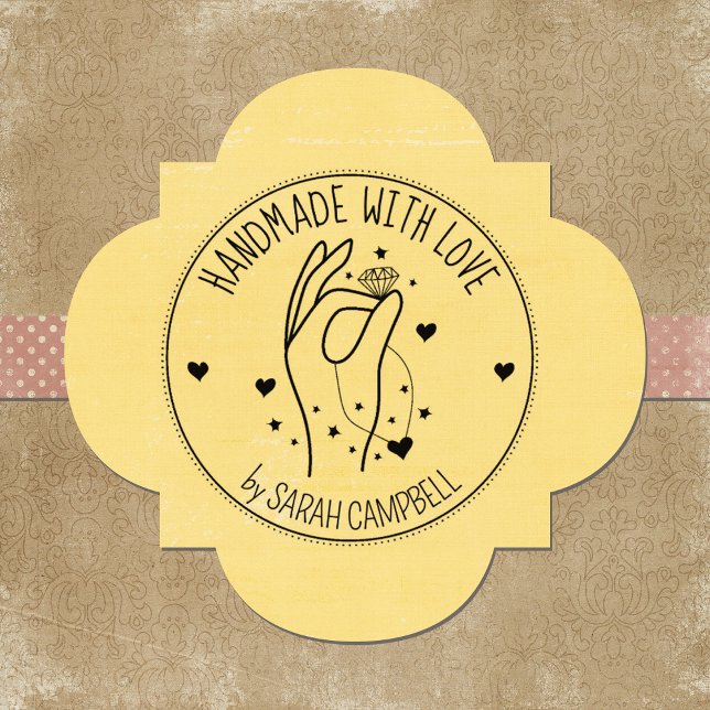 Carimbo De Borracha Joias feitas à mão com amor, personalizadas (Criador carregado)