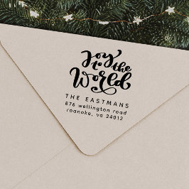 Carimbo De Borracha Joy to World Self Inking Rubber Stamp