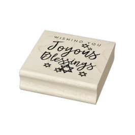 Carimbo De Borracha Joyous Blessings Hanukkah Star de David